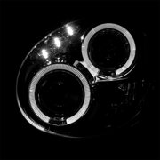 Spec-D Tuning LED Dual Halo Projector Headlights Black Compatible with 2002-2003 Subaru Impreza, Left + Right Pair Headlamps Assembly