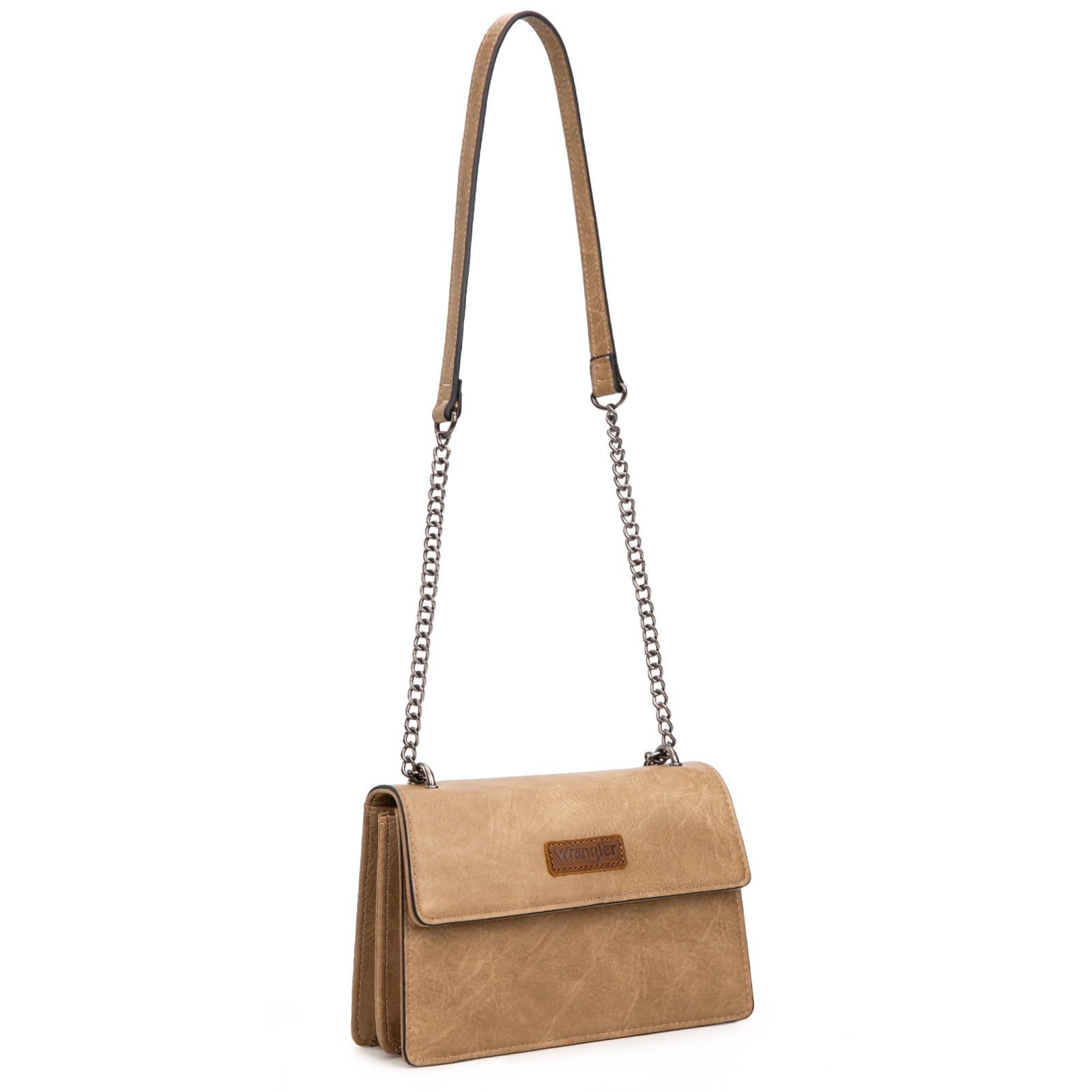 Wrangler Crossbody Purse for Women Shoulder Bag Vintage Wallets with Chain Strap, Khaki