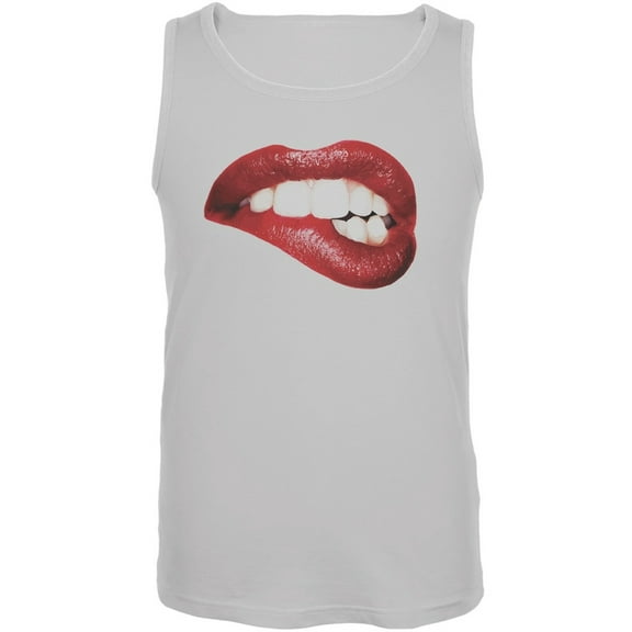 Sexy Lips White Adult Tank Top - 2X-Large