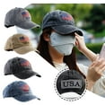 thumbnail image 4 of SSKFHGI Khaki American Flag Baseball Cap For Women Breathable Washed Retro Old Hat With Letter Embroidery Manufacturer, 4 of 8