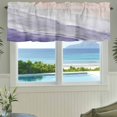 thumbnail image 3 of Purple Coastal Wave Farmhouse Short Window Curtain Valances, Summer Modern Ocean Beach Rod Pocket Kitchen Valances for Living Room Bedroom Bathroom Cafe 60" x 18", 3 of 8