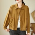 thumbnail image 5 of Women's Casual Solid Color Jacket Workwear Loose Fit Top Outerwear Lightweight Breathable Professional Office Attire | CSEONE,Yellow XL, 5 of 9
