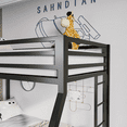thumbnail image 3 of Einfach Metal Twin over Full Bunk Bed Frame with Removable Stair & Underbed Storage, Black, 3 of 8
