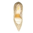thumbnail image 4 of FSJ Women Basic Pointed Closed Toe Slip On Pumps Metal Slim Stiletto High Heels Wedding Daily Wear Fashion Dress Slide Shoes Size 12 Gold, 4 of 4