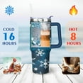 thumbnail image 4 of Merry Christmas 40 Oz Tumbler with Handle Stainless Steel Winter Snowflake Travel Mug Modern Thermal Insulated Coffee Mug for Home Office Supplies Camping Outdoor for Mom Wife Teacher Neighbor, 4 of 7