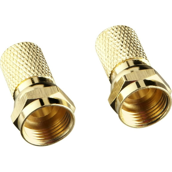 Rocketfish - Twist-On RG6 F-Connectors (2-Pack) - Gold