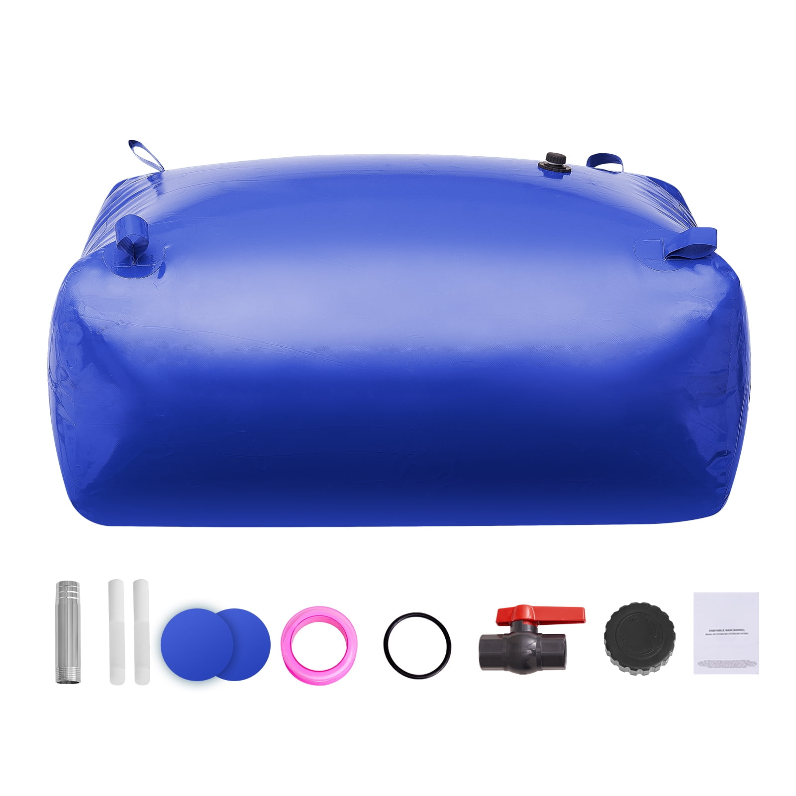 KFFKFF Collapsible Water Storage Bladder 400L/105.7 Gallon, Portable Water RV Tank 1000D PVC Water Storage Containers, Flexible Water Holding Bladder for Camping, Fire Prevention, Emergency Use, Blue