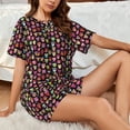 thumbnail image 4 of Sikiie Colourfull Owl Womens Pajama Sets Short Sleeve Top With Pants Sleepwear 2 Piece Lounge SetX-Large, 4 of 6