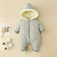 thumbnail image 2 of Zshosam Baby Boys Snowsuit Newborn Baby Fleece Jumpsuit Unisex Infant Hooded with Winter Warm Snowsuit Outfit Size 6 12 Months,(Grey 6-12 Months), 2 of 4
