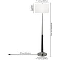 thumbnail image 5 of Evelyn&Zoe Lyon Two-Tone Floor Lamp with Fabric Shade in Brushed Nickel/Matte Black/White, 5 of 8