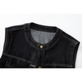 thumbnail image 5 of Cmfcve Women's Denim Vest Jacket Casual Sleeveless Waistcoat Summer Distressed Casual Loose Fit Jean Shirts with Pockets, 5 of 8