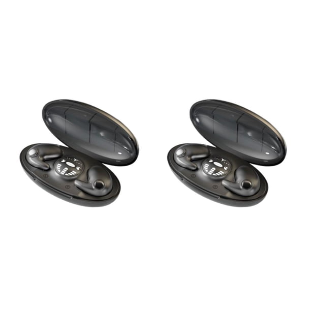 Seitruly Auricular Inalámbrico Compatible con Bluetooth Cancelación de ruido Impermeable Ergonómico Estéreo Recargable Auriculares para Negro 2Conjunto
