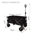 thumbnail image 3 of Ataucjin Collapsible Wagon Cart, Folding Wagon With Front 360° Rotation Wheels, 2 Water Bottle Bag, Telescopic Handle, Extra Cover Folding Utility Cart For Outdoor Outings, 3 of 9