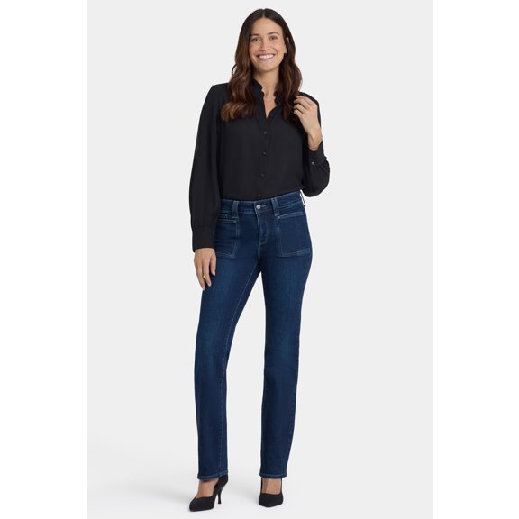 NYDJ womens Marilyn Ink Skyline Straight Leg Jean, 10