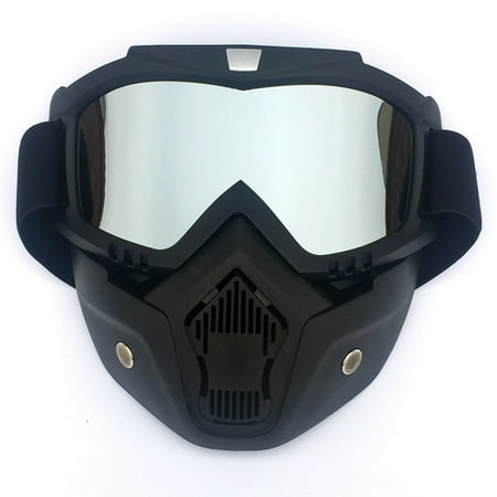 Winter Snow Sports Ski Snowboard MTB Retro Full Face Mask Shield Goggles (Best Snowboard Goggles For Glasses)