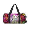 thumbnail image 2 of Easygdp Colorful Tie Dye Stained Glass 3 Travel Bag, Camping, Weekend, Carry On Overnight Duffel Bag with Shoulder Strap, 2 of 8