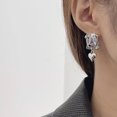 thumbnail image 3 of Woman Asymmetric Diamond Love Metal Chain Earrings Christmas, GiftSquare Zircon, 3 of 5