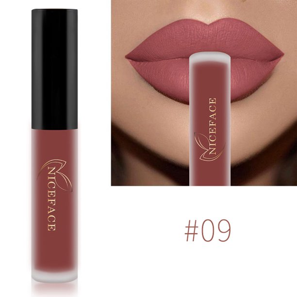 NICEFACE-pintalabios líquido mate Nude, brillo de labios de 34 colores, resistente al agua, hidratante de larga duración, maquillaje de labios, Cosméticos de belleza