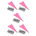 thumbnail image 3 of Decodeary 14 PCS/Set Silicone Pastry Bag Tips Kitchen DIY Icing Piping Cream Reusable 1 Pastry Bags +24 Nozzle Set Cake Decorating Tools pink 5Set, 3 of 6