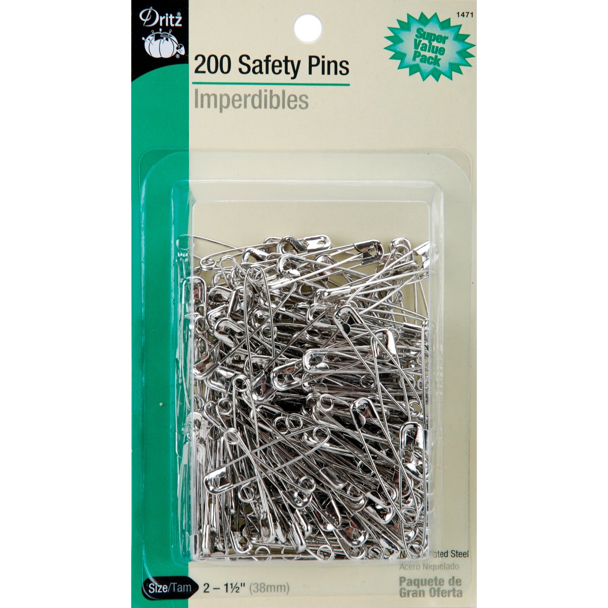 Dritz Safety Pins Size 2 Nickel 200pc - image 2 of 2