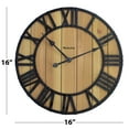 thumbnail image 5 of Westclox 16" Natural Wood Grain with Raised Roman Numerals & Iron Finish Wall Clock – Model# 38067, 5 of 7