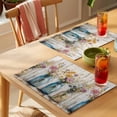 thumbnail image 4 of Spring Flowers Placemats Set of 1, Retro Oil Painting Style Floral Wood Texture Non-Slip Place Mats Washable Table Mats for Kitchen Dining Table Decorations Indoor/Outdoor, 4 of 9