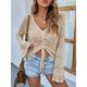 thumbnail image 3 of Tops De Punto Para Mujer, Tops De Punto De Manga Larga, Informales, Ahuecados, Transpirables Para La Oficina, Para Dama, Para Ir De Compras ANGGREK Otros, 3 of 6
