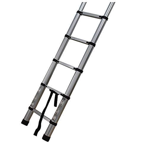 Details about   Aluminum Telescopic Extension Ladder Folding Step One-Button Inward Sliding Retr 