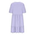 thumbnail image 5 of Tianiyouqing Lightweight Floral Dresses for Women Swing Plus Size Ruffle Tiered Layered Crew Neck Casual Pleated Dresses Oversized Short Sleeve Work Beach Dresses Light Purple L, 5 of 7