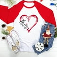 thumbnail image 3 of Brilliant Fashion Women Color Block Valentine's Day Print Casual Blouse T-shirt, 3 of 7