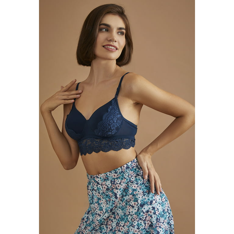 Clovia Padded Nonwired Full Cup Multiway Bra In Electric Blue Lace at Rs  826.00, Cup Bra