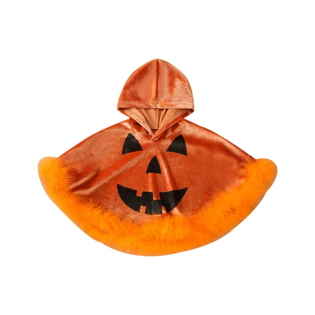 ITFABS Children?s Ghost Printing Feather Edge Halloween Hooded Shawls
