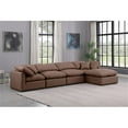 thumbnail image 2 of Meridian Furniture Indulge 140" Faux Leather L-Shaped Modular Sectional in Brown, 2 of 9