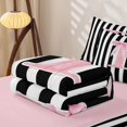 thumbnail image 5 of Manfei Alphabet B Design Zipper Full Size Comforter Sets with Fitted Sheet and 2 Pillowcases,Modern Geometric Stripes Zipper Bedding Set,Pink Reversible,4-Piece, 5 of 7