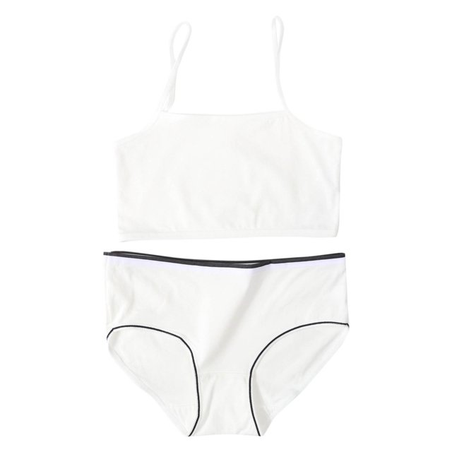Girls Two Piece Swimsuits Bikini Set Spaghetti Straps Color Block Teen Girl Swimwear 7-14 Years