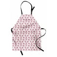 thumbnail image 1 of Piglet Apron, Repetitive of Pigs Polka Dots and Lines, Unisex Kitchen Bib with Adjustable Neck for Cooking Gardening, Adult Size, Grey Pink, by Ambesonne, 1 of 4