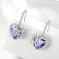 thumbnail image 4 of Juwaliy Women Drop Earrings June Birthstone Heart Alexandrite Butterfly Rose Jewelry 925 Sterling Silver Hook Earring Christmas Birthday Valentine's Day Gift, 4 of 10