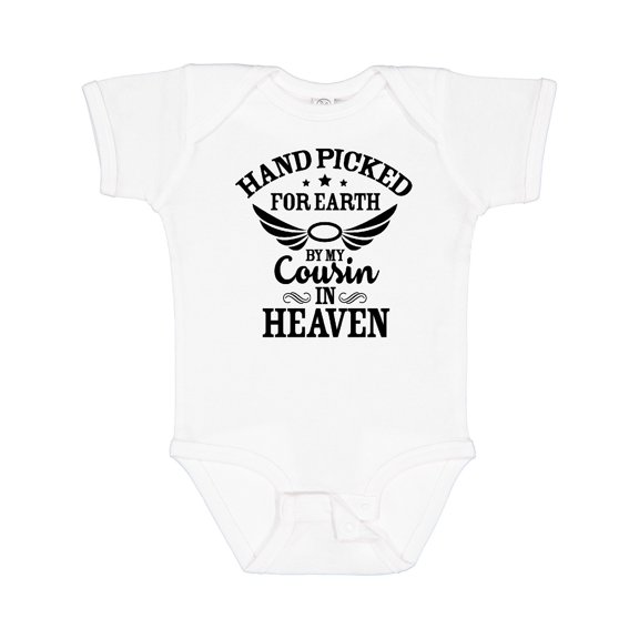 Inktastic Handpicked for Earth by My Cousin in Heaven with Angel Wings Boys or Girls Baby Bodysuit