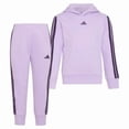 thumbnail image 4 of adidas Youth Kids’ 2-Piece Tracksuit Outfit Set – Fleece Hoodie & Jogger Sweatpants, Midweight Activewear Outfit (Purple/6), 4 of 5