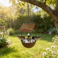 thumbnail image 6 of sruoe Bird Feeders Outdoor, Rustic Iron Art Hanging Bird Feeder, Bird Feeder Station, Antique Finish Metal Bird Feeders with Sturdy Chain, Outdoor Garden Yard Patio Courtyard Decor, 6 of 6