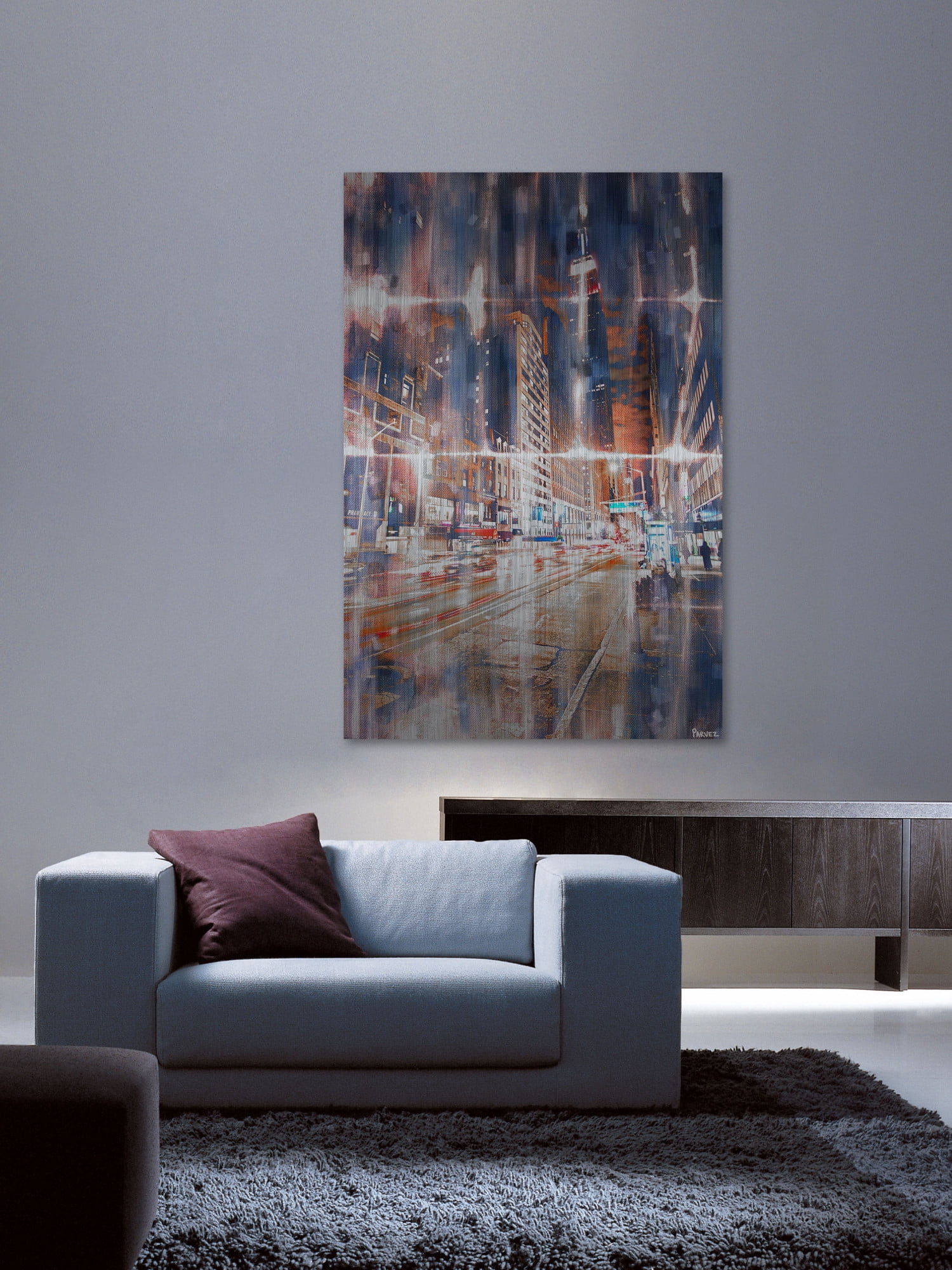 Parvez Taj  'It's a Blur' Painting Print on Brushed Aluminum 30 x 45