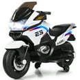 thumbnail image 1 of Costway 12V Kids Ride On Motorcycle Electric Motor Bike w/ Training Wheels & Light White, 1 of 10