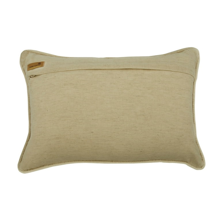 Decorative Beige Lumbar pillow bed 20x26 inch 50x65 cm Linen Lumbar pillow throw Throw Pillow Covers with Metallic Faux Leather Circles Dots