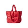 thumbnail image 1 of Bolso Hombro Acolchado A Cuadros Retro para Mujer Bolso Suave Color Sólido (rojo), 1 of 6