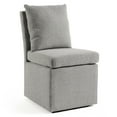 thumbnail image 2 of Furniture of America Jaine Modern Boucle Chenille Pillow Back Dining Side Chair with Casters, Light Gray, 2 of 12