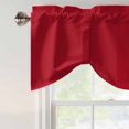 thumbnail image 5 of Tie Up Valances for Windows, Pure Red Adjustable Valance Curtains Window Treatment for Living Room/Bedroom Windows, Simple Solid Color Rod Pocket Kitchen Curtains & Drapes 42x12 Inch, 5 of 9