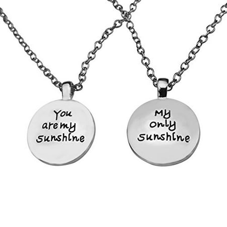 Art Attack Silvertone BFF Best Friends Forever You Are My Only Sun Sunshine Engraved Pendant Necklace Gift (Special Gift For My Best Friend)