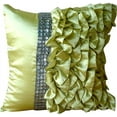thumbnail image 1 of The HomeCentric Toss Pillow Cover, Pillow Cover Couch, Decorative Pillow Cover Pack of 2, 20x20 inch (50x50 cm) Green, Satin Throw Pillow Cover, Handmade Pillow Cover, , Solid - Diamonds & Ruffles, 1 of 4