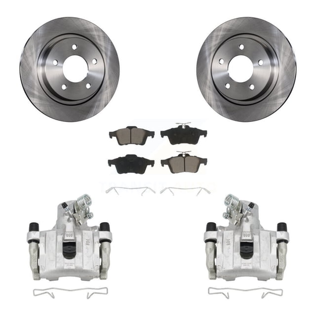 CMX Rear Disc Brake Caliper Rotors and Ceramic Pads Kit for Car Mazda 3 Sport KC8-100411C
