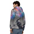 thumbnail image 4 of Uemuo Elephant Fireworks Celebration for Men's Fashion Full-zip Hoodies & Sweatshirts with Kangaroo Pocket, Zip-up Hooded Sweatshirt, Moisture Wicking & Breathable-Medium, 4 of 5